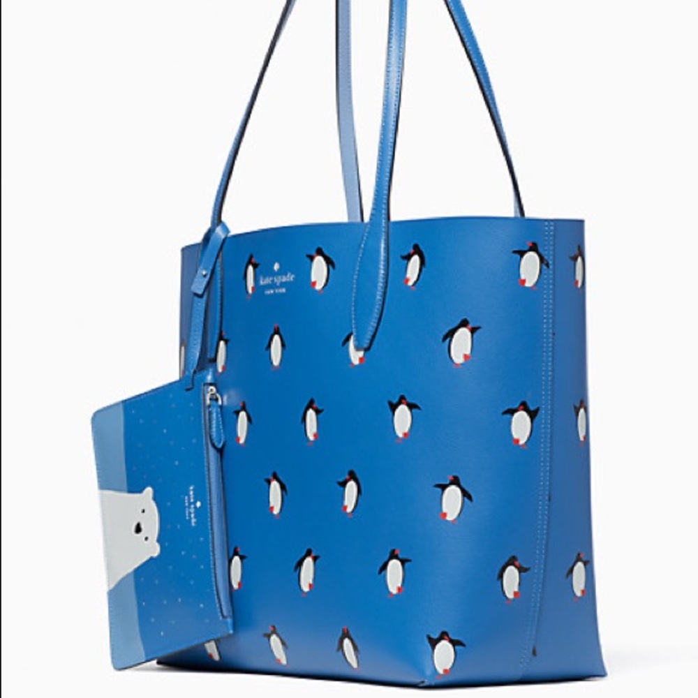 Kate Spade Artic Friends Penguin Large Reversible Tote
